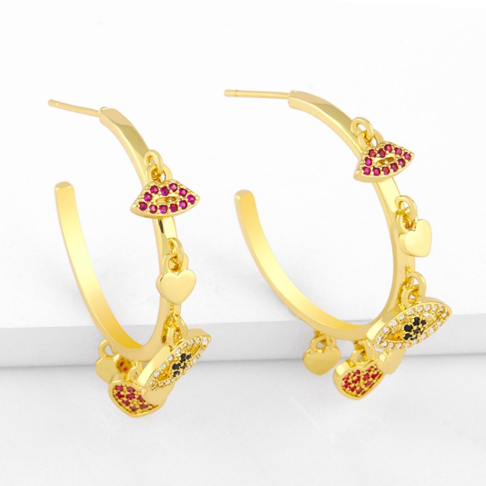 Simple new C-shaped exaggerated earrings